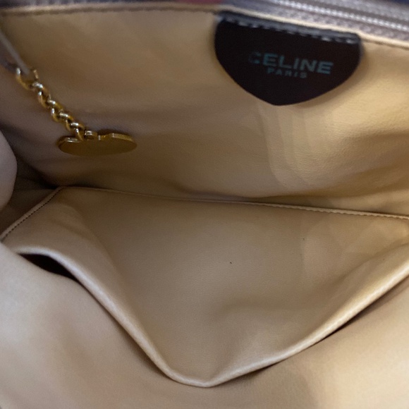 CELINE w/ COA Burgundy Triomphe Leather Shoulder/Crossbody Bag Vintage Authentic - Picture 13 of 16